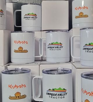 Branded tumblers and mugs